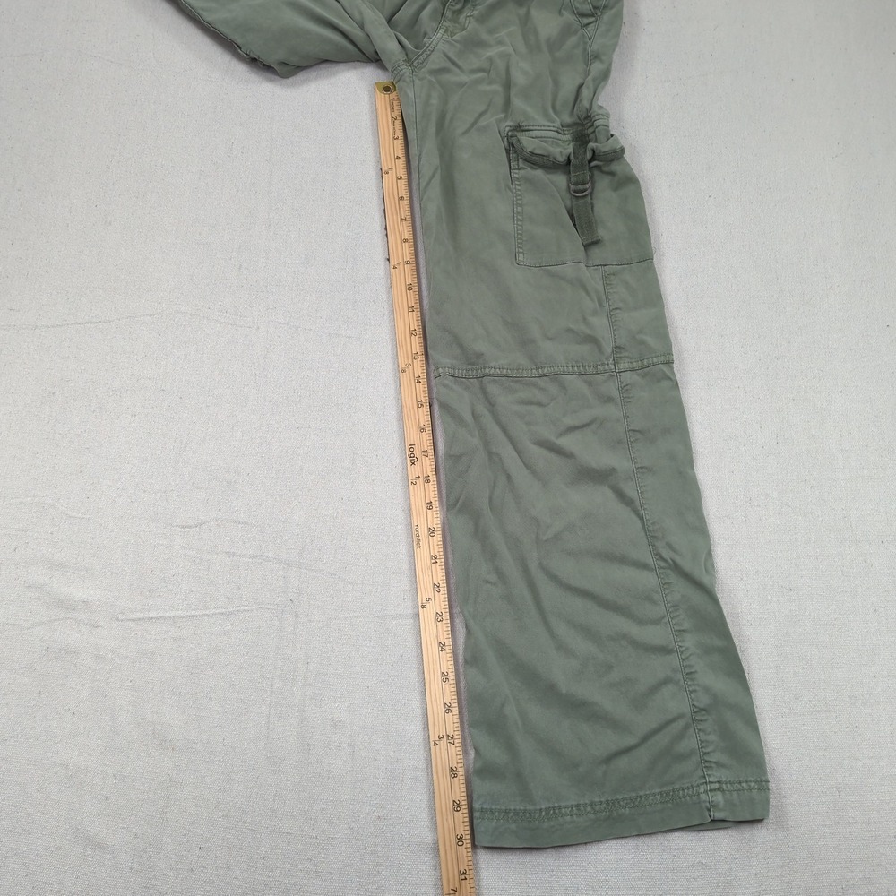 American Eagle Pants Womens 0 Khaki Green Super High Rise Baggy Wide Leg Cargo - Picture 4 of 16